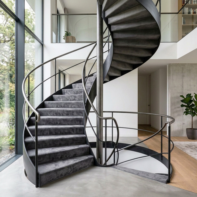 Velourledertreppe -Wendeltreppe