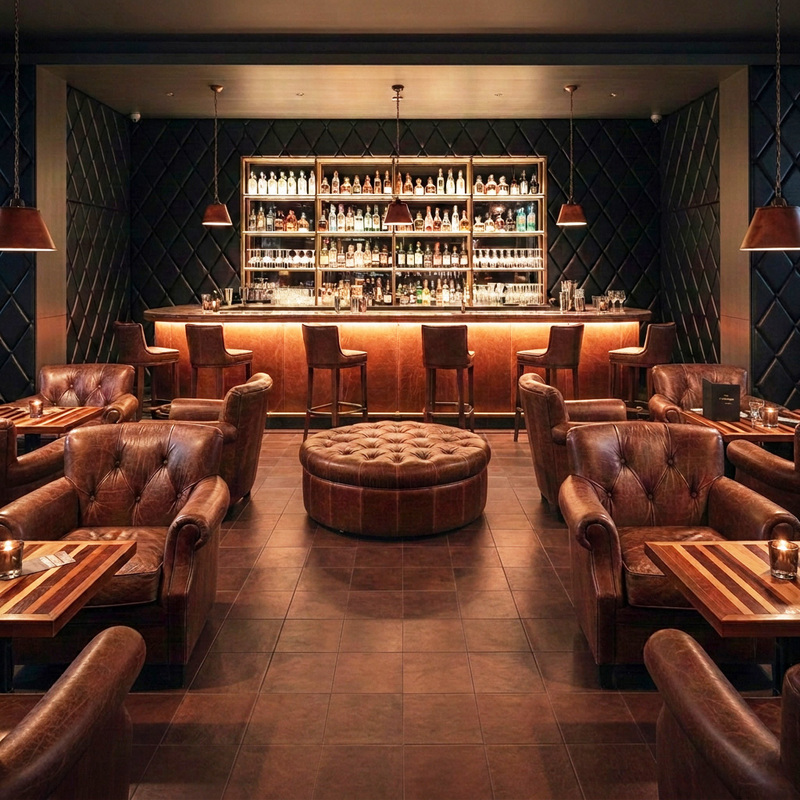 Hotelbar mit Lederboden